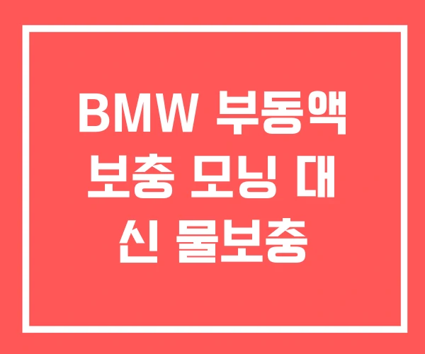 BMW 부동액 보충 모닝 대 신 물보충