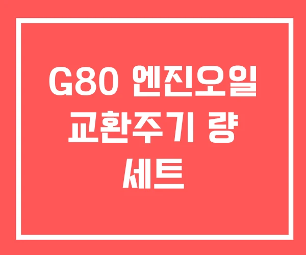 G80 엔진오일 교환주기 량 세트 G80 엔진오일 교환주기 량 세트