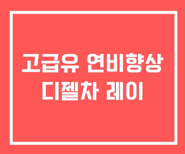 고급유 연비향상 디젤차 레이 고급유 연비향상 디젤차 레이