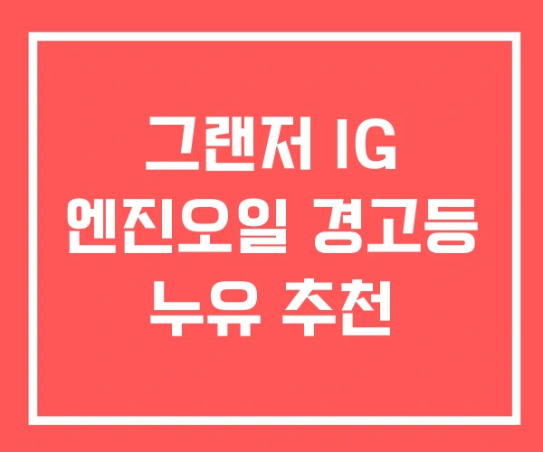 그랜저 IG 엔진오일 경고등 누유 추천 그랜저 IG 엔진오일 경고등 누유 추천