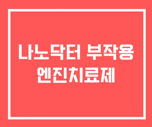 나노닥터 부작용 엔진치료제