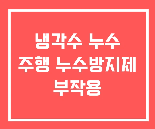 냉각수 누수 주행 누수방지제 부작용 냉각수 누수 주행 누수방지제 부작용