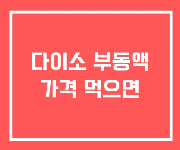 다이소 부동액 가격 먹으면