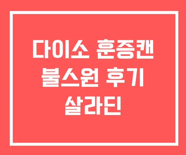 다이소 훈증캔 불스원 후기 살라딘
