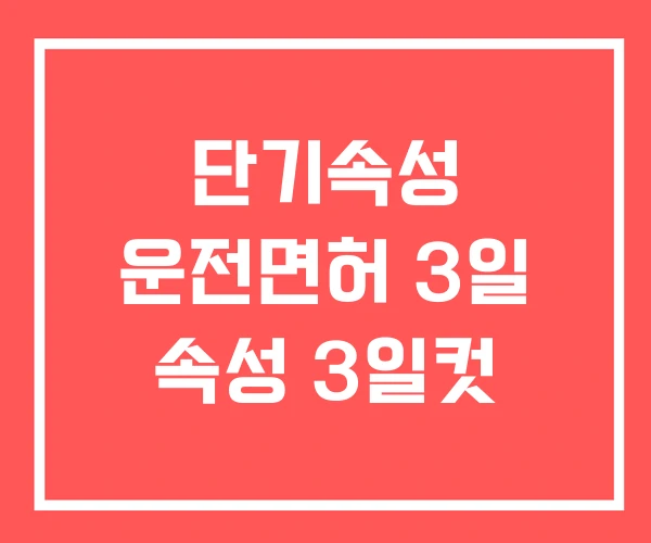 단기속성 운전면허 3일 속성 3일컷 단기속성 운전면허 3일 속성 3일컷