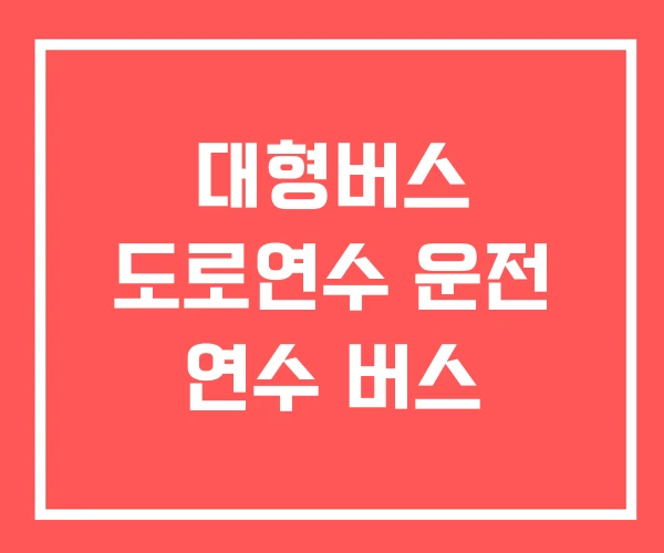 대형버스 도로연수 운전 연수 버스
