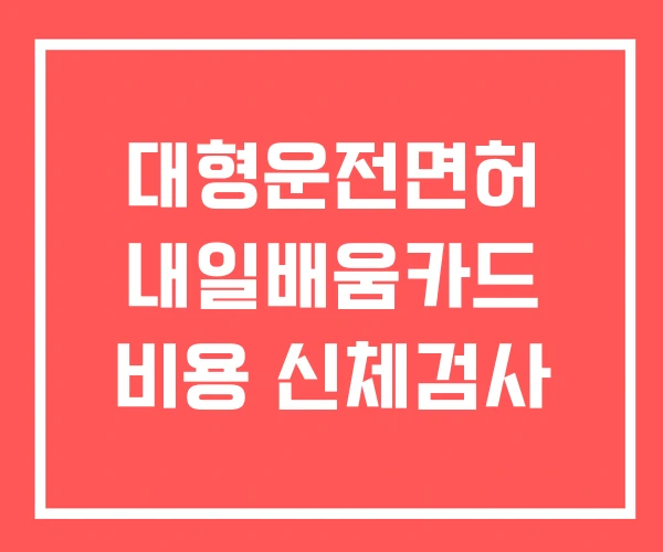 대형운전면허 내일배움카드 비용 신체검사 대형운전면허 내일배움카드 비용 신체검사