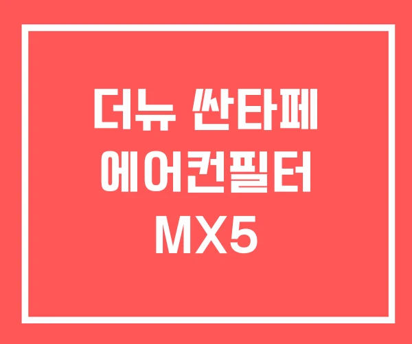 더뉴 싼타페 에어컨필터 MX5 더뉴 싼타페 에어컨필터 MX5