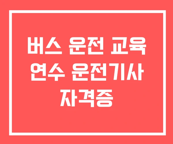 버스 운전 교육 연수 운전기사 자격증 버스 운전 교육 연수 운전기사 자격증
