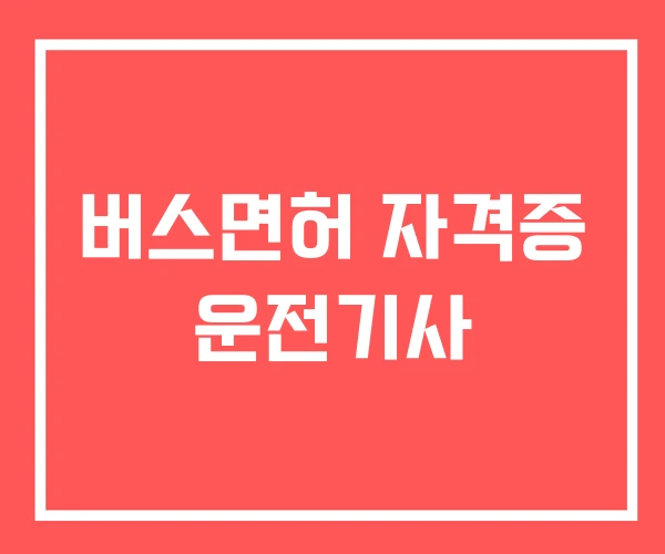 버스면허 자격증 운전기사 버스면허 자격증 운전기사