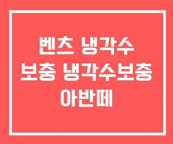 벤츠 냉각수 보충 냉각수보충 아반떼 벤츠 냉각수 보충 냉각수보충 아반떼