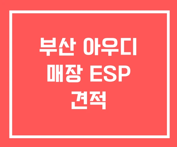 부산 아우디 매장 ESP 견적