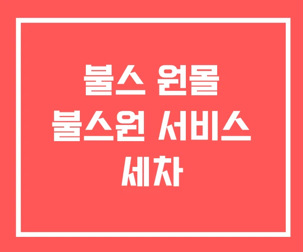불스 원몰 불스원 서비스 세차