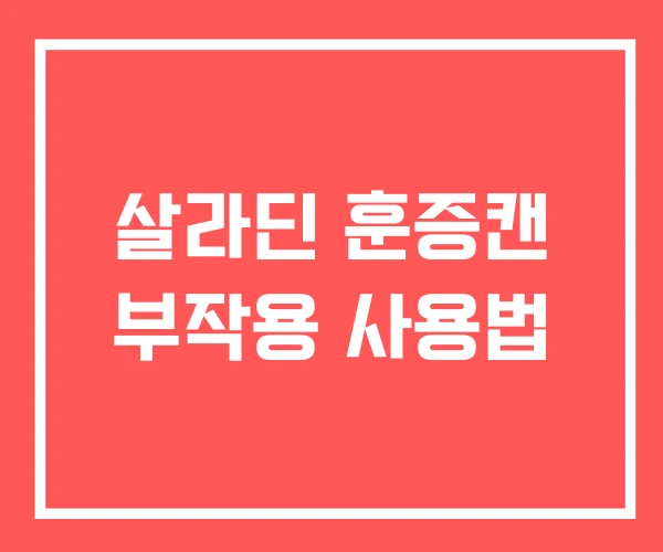 살라딘 훈증캔 부작용 사용법