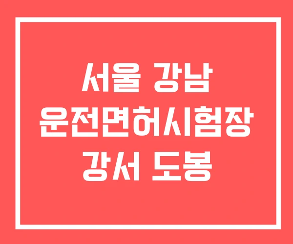 서울 강남 운전면허시험장 강서 도봉 서울 강남 운전면허시험장 강서 도봉