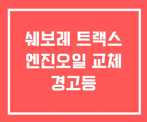 쉐보레 트랙스 엔진오일 교체 경고등 쉐보레 트랙스 엔진오일 교체 경고등