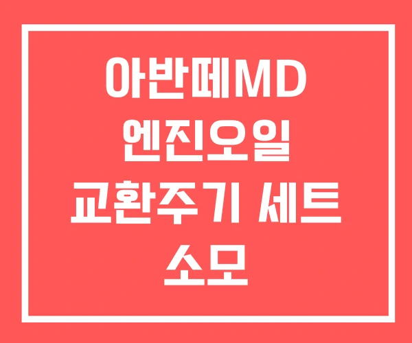 아반떼MD 엔진오일 교환주기 세트 소모