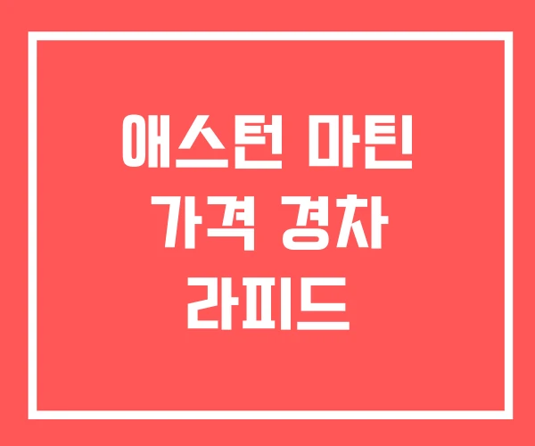 애스턴 마틴 가격 경차 라피드