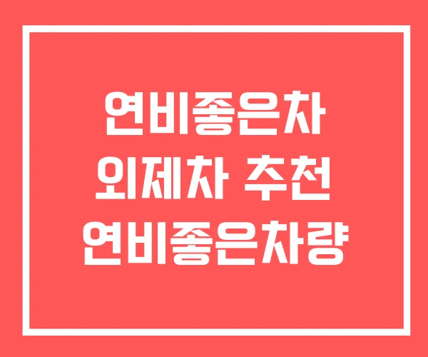 연비좋은차 외제차 추천 연비좋은차량