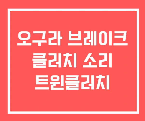 오구라 브레이크 클러치 소리 트윈클러치