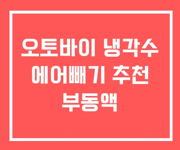 오토바이 냉각수 에어빼기 추천 부동액