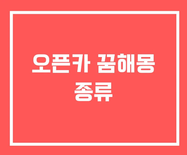 오픈카 꿈해몽 종류