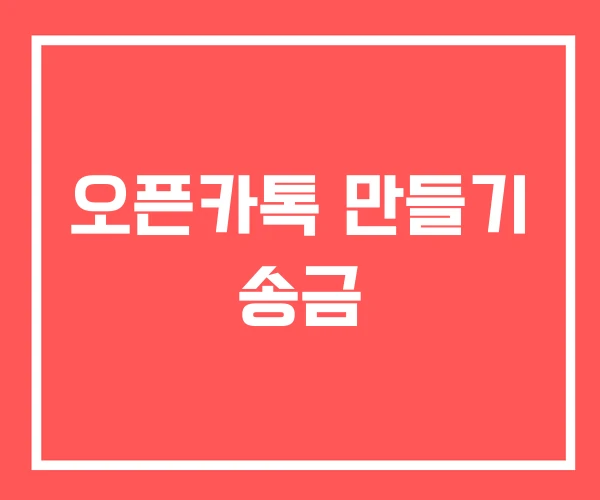 오픈카톡 만들기 송금