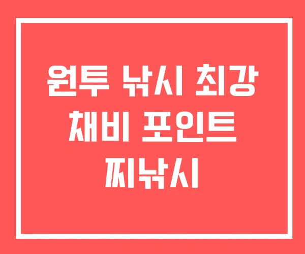 원투 낚시 최강 채비 포인트 찌낚시