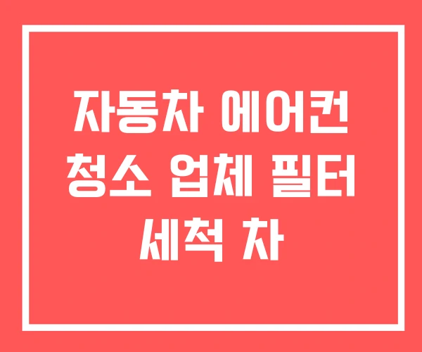 자동차 에어컨 청소 업체 필터 세척 차