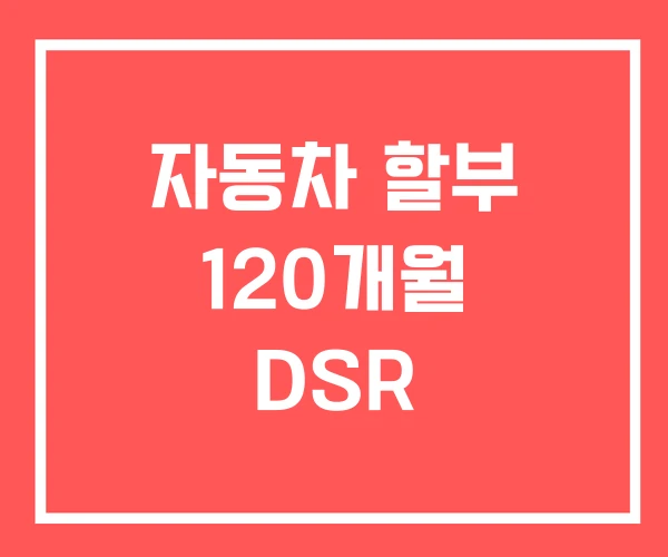 자동차 할부 120개월 DSR