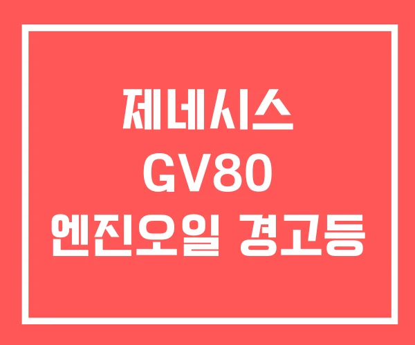 제네시스 GV80 엔진오일 경고등