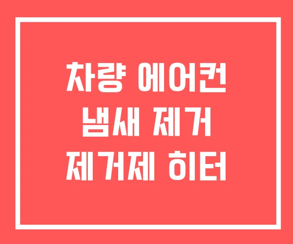 차량 에어컨 냄새 제거 제거제 히터