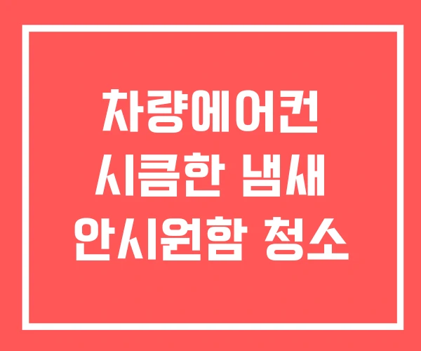 차량에어컨 시큼한 냄새 안시원함 청소
