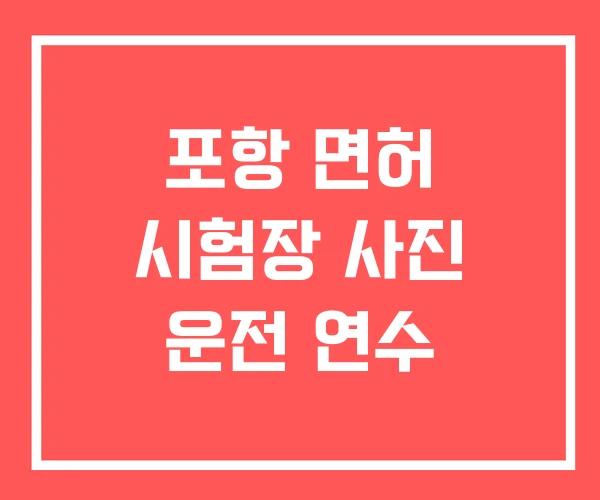 포항 면허 시험장 사진 운전 연수