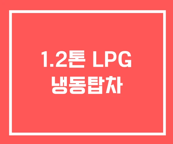 1.2톤 LPG 냉동탑차 1.2톤 LPG 냉동탑차