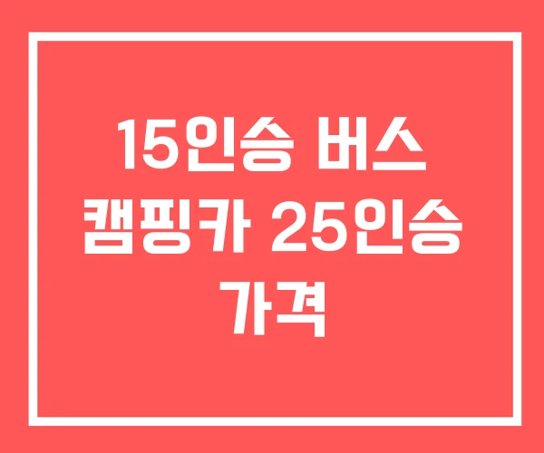 15인승 버스 캠핑카 25인승 가격 15인승 버스 캠핑카 25인승 가격