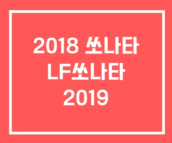 2018 쏘나타 LF쏘나타 2019