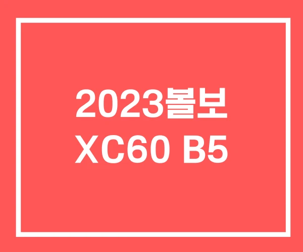 2023볼보 XC60 B5
