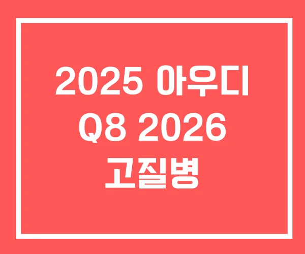 2025 아우디 Q8 2026 고질병