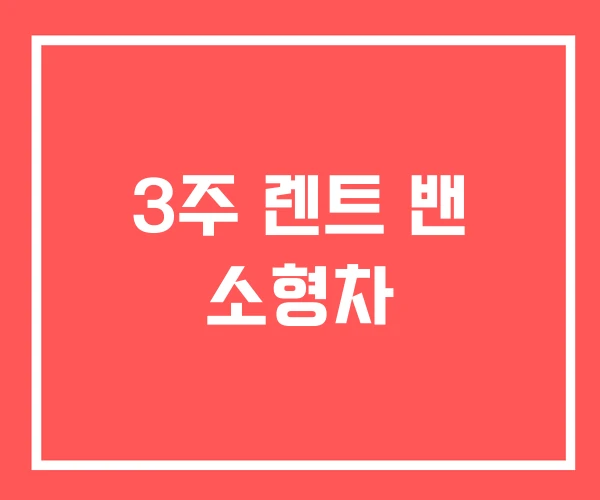 3주 렌트 밴 소형차 3주 렌트 밴 소형차