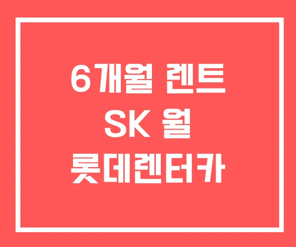 6개월 렌트 SK 월 롯데렌터카 6개월 렌트 SK 월 롯데렌터카