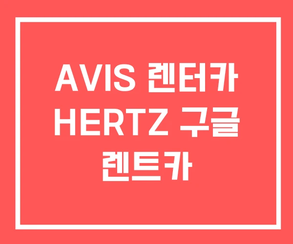 AVIS 렌터카 HERTZ 구글 렌트카