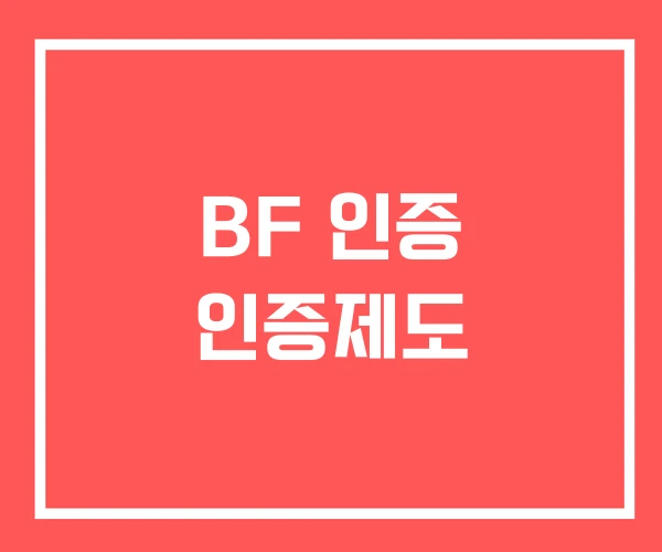 BF 인증 인증제도