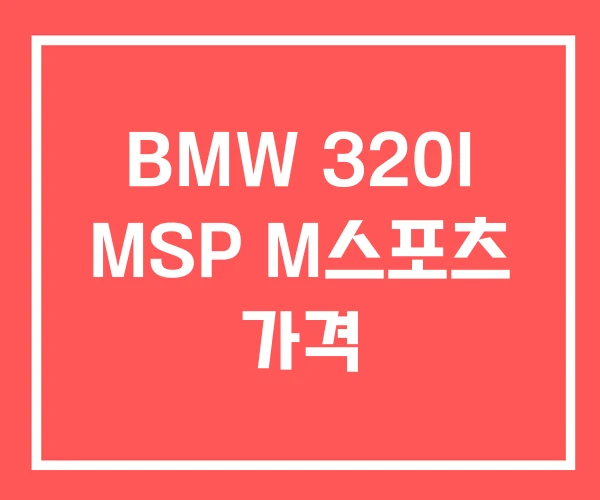 BMW 320I MSP M스포츠 가격