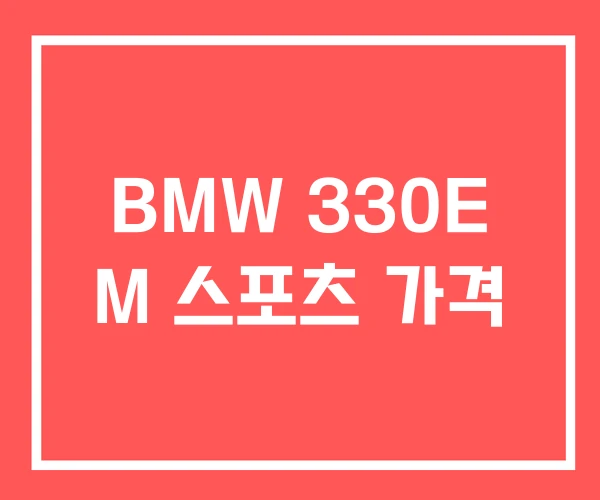 BMW 330E M 스포츠 가격