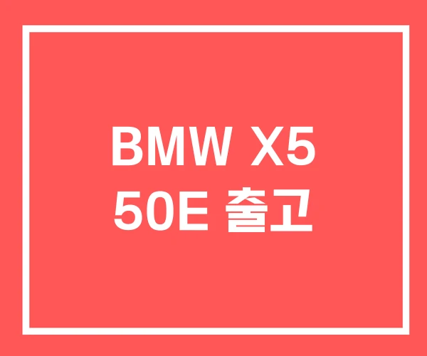 BMW X5 50E 출고