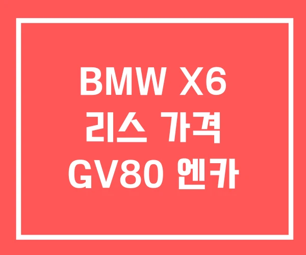 BMW X6 리스 가격 GV80 엔카