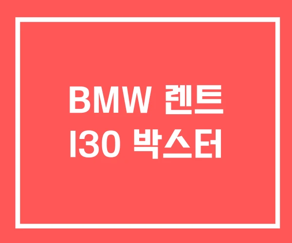 BMW 렌트 I30 박스터