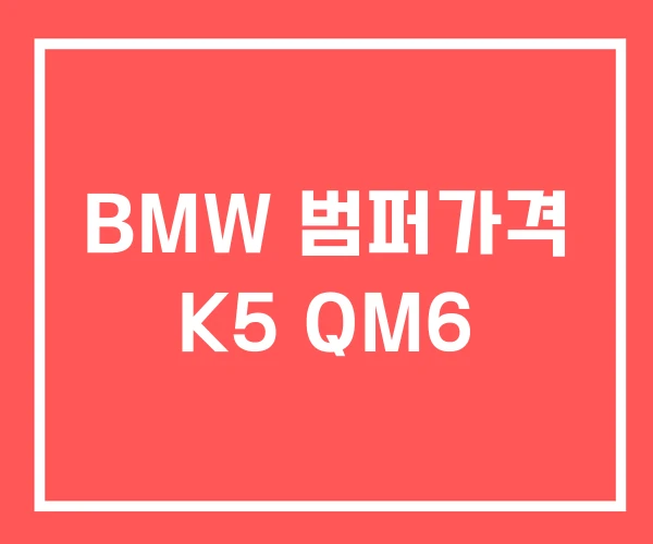 BMW 범퍼가격 K5 QM6