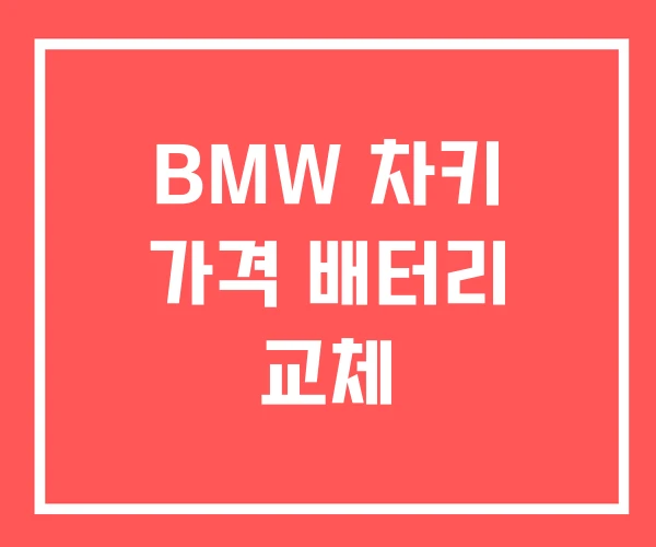 BMW 차키 가격 배터리 교체